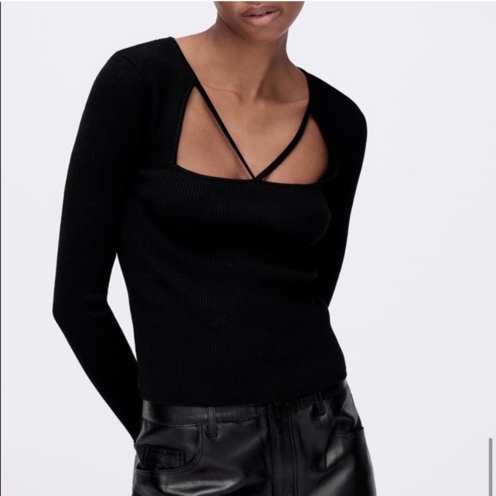 Zara Cut Out Straps Knit Top